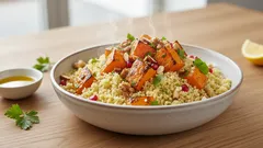 Heerlijke herfstcouscous met zoete pompoen en knapperige noten